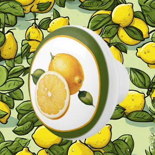 Cute lemon lovers kitchen ceramic knob
