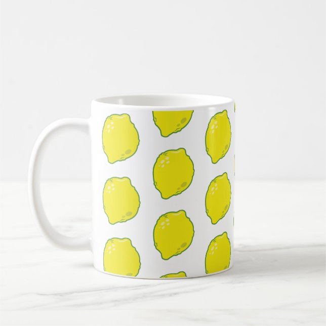 Cute Lemon Pattern Coffee Mug (Left)