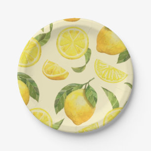 Cute Lemon Pattern Paper Plates