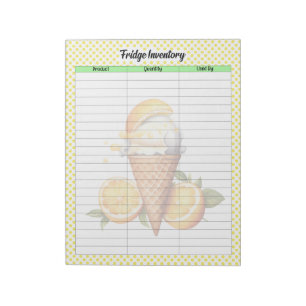 Cute Lemon Pie Pantry Inventory List Notepad