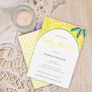 Cute Lemon Slices Watercolor Hand-painted Invitation