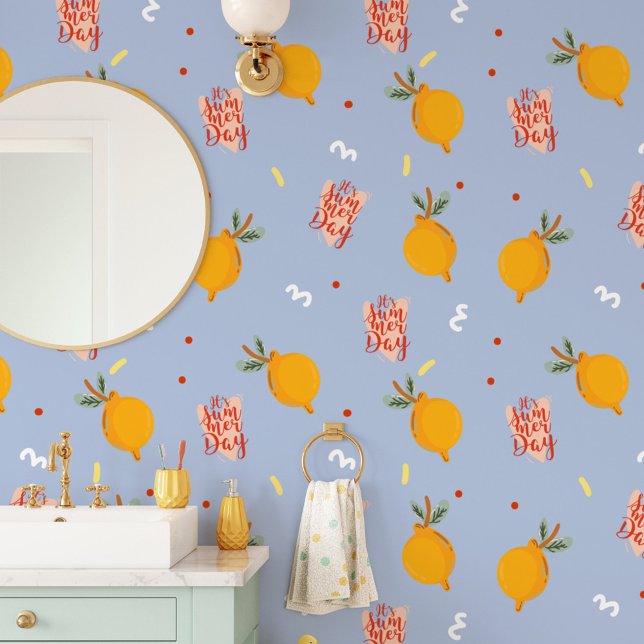 Cute Lemon Summer Day Wallpaper (In situ)