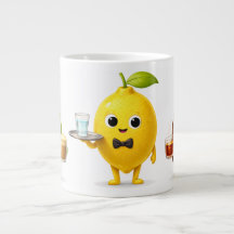 Cute Lemon Tea Friends – Jumbo Mug for Coffee & Te