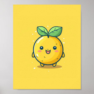 Cute lemon themed poster