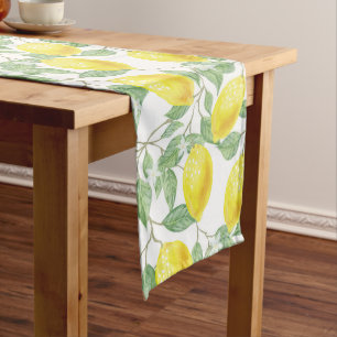 Cute Lemon Tree Long Table Runner
