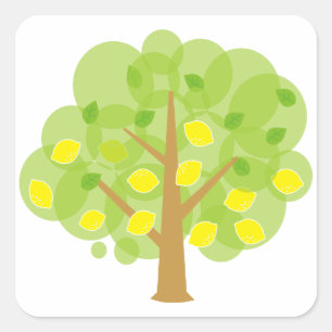 Cute Lemon Tree Square Sticker
