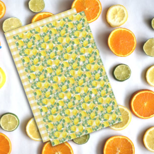 Cute lemon yellow orange Buffalo Plaid