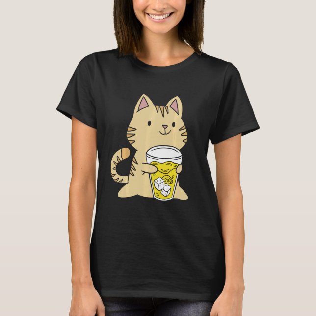 Cute Lemonade Stand Cat Funny Lemon Citrus Juice K T-Shirt (Front)