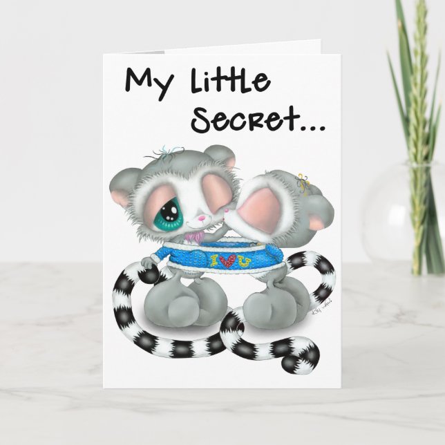 Cute Lemur Couple in Love Card (Front)