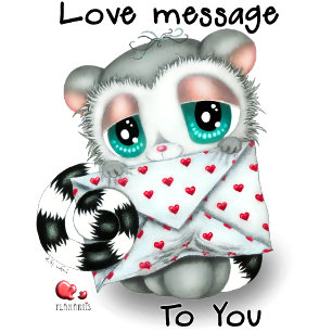 Cute Lemur Love Message - Hand-Drawn Valentine Mug