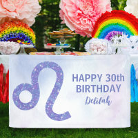 Cute Leo Astrology Custom Purple Birthday Party