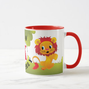Cute LEO Lion Custom Monogram & Name Mug
