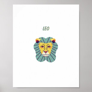Cute Leo, zodiac, star sign print