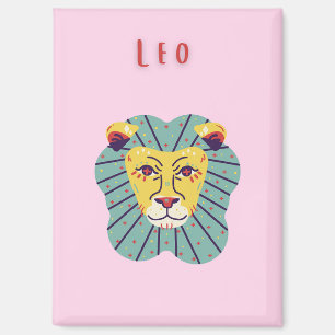 Cute Leo, zodiac, star sign print Magnet