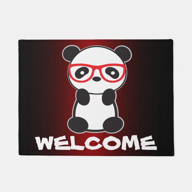 Cute Leon Panda Welcome Mat (Front)