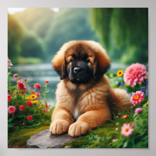 cute Leonberger puppy Poster