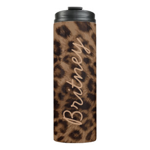 Cute Leopard Animal Print Trendy Chic Personalised Thermal Tumbler