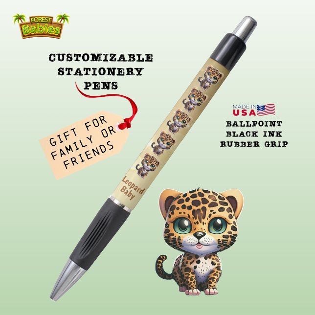 Cute Leopard Baby Kitten, Fun Kitty Cat 🐆 (Leopard Cub Whimsical Cartoon Graphic Wild Nature  Forest Animal Art Baby Kitten, Fun Kitty Cat 🐆🎁)