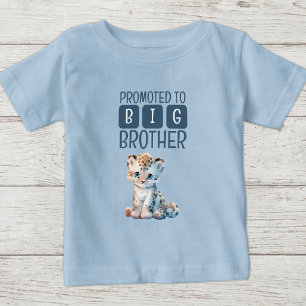 Cute leopard big brother blue baby T-Shirt