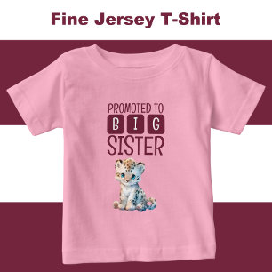 Cute leopard big sister pink baby T-Shirt