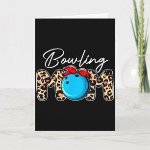 Cute leopard bowling mum mama sport lover mother's card