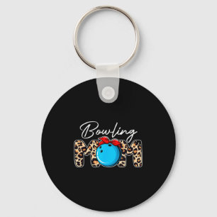 Cute leopard bowling mum mama sport lover mother's key ring