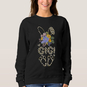 Cute Leopard Bunny Gigi Floral Easter Rabbit Grand Sweatshirt