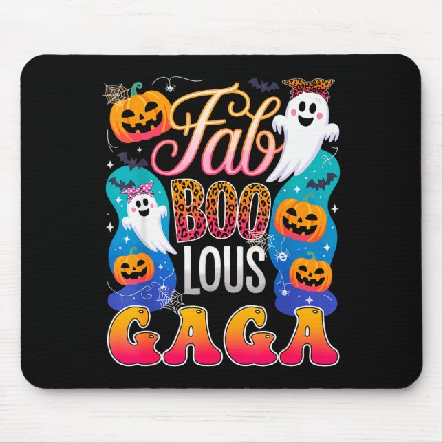 Cute Leopard Fab Boo Lous Gaga Soky Halloween Cost Mouse Pad (Front)