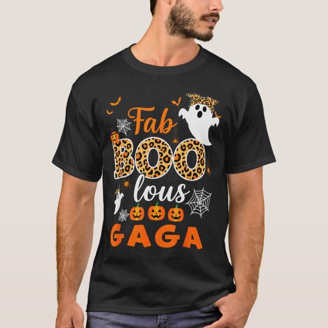 Cute Leopard Fab Boo Lous Gaga Soky Halloween Cost T-Shirt (Front)
