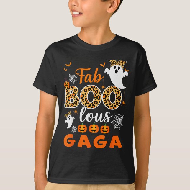 Cute Leopard Fab Boo Lous Gaga Soky Halloween Cost T-Shirt (Front)