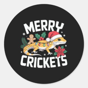 Cute Leopard Gecko Christmas Pun Classic Round Sticker