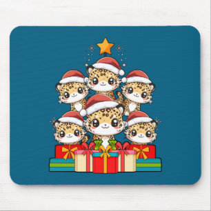 Cute Leopard Gecko Le Lizard Christmas Tree Xmas H Mouse Pad