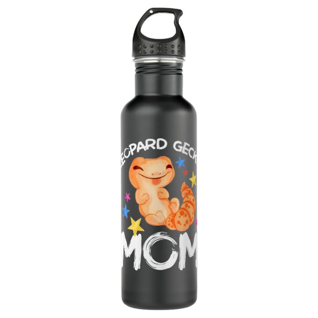 Cute Leopard Gecko Mum Reptile Gecko Animal Leopar 710 Ml Water Bottle (Front)