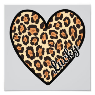 Cute Leopard Heart Valentine's Day gift Photo Print