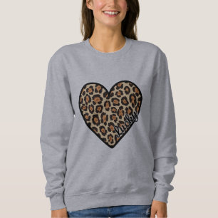 Cute Leopard Heart Valentine's Day gift Sweatshirt
