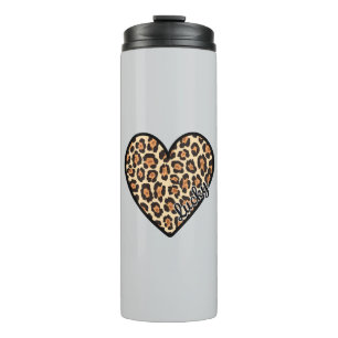 Cute Leopard Heart Valentine's Day gift Thermal Tumbler