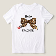 Cute Leopard  Hello Teacher Pencil Bow