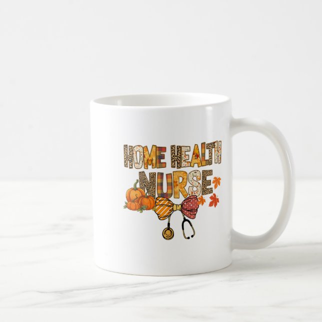 Cute Leopard Home Health Nurse Stethocope Fall Coq Coffee Mug (Right)