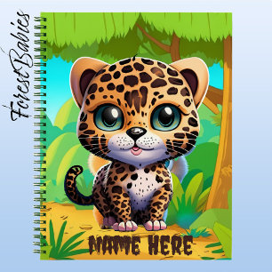 Cute Leopard Kitty Cat Safari Jungle Animal Notebook