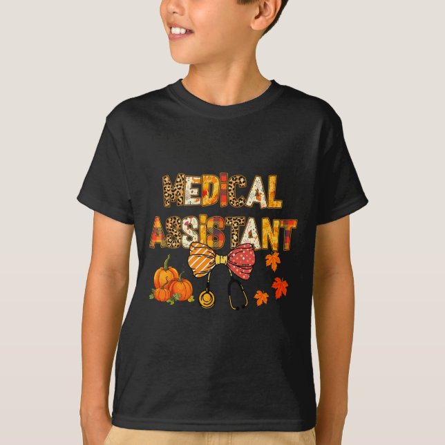 Cute Leopard Medical Istant Stethocope Fall Coquet T-Shirt (Front)