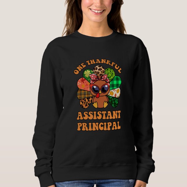 Cute Leopard One Thankful Assistant Principal Than Sweatshirt (Front)
