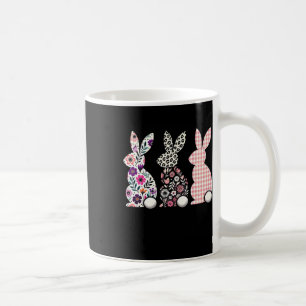 Cute Leopard Plaid Flower Floral Happy Easter Bunn Coffee Mug