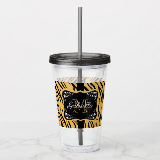Cute Leopard Print Acrylic Tumbler
