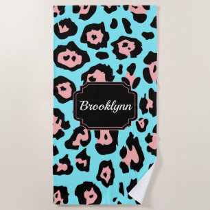 Cute Leopard Print Beach Towel