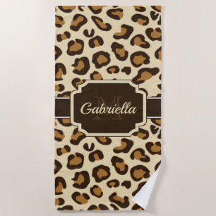 Cute Leopard Print Beach Towel
