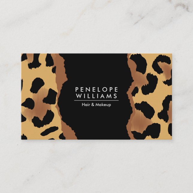 Cute Leopard Print Business Card (Front)