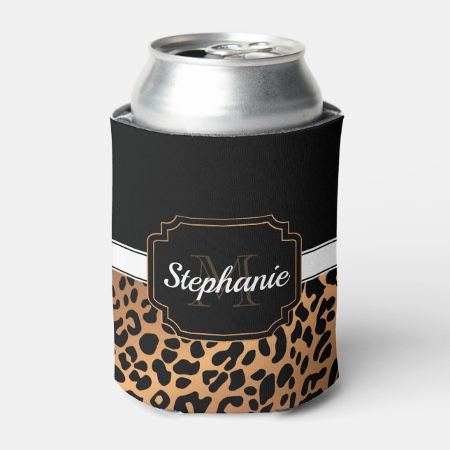 Cute Leopard Print Can Cooler (Can Front)