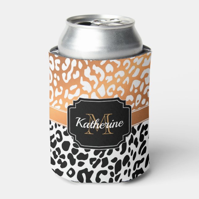Cute Leopard Print Can Cooler (Can Front)