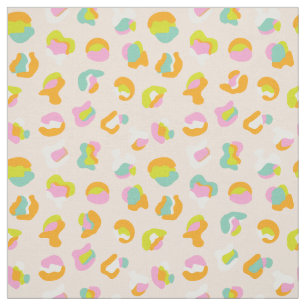Cute Leopard Print Cheetah Spots Pattern Pink Fabric