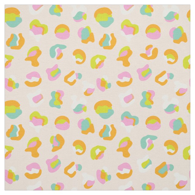 Cute Leopard Print Cheetah Spots Pattern Pink Fabric (Swatch)